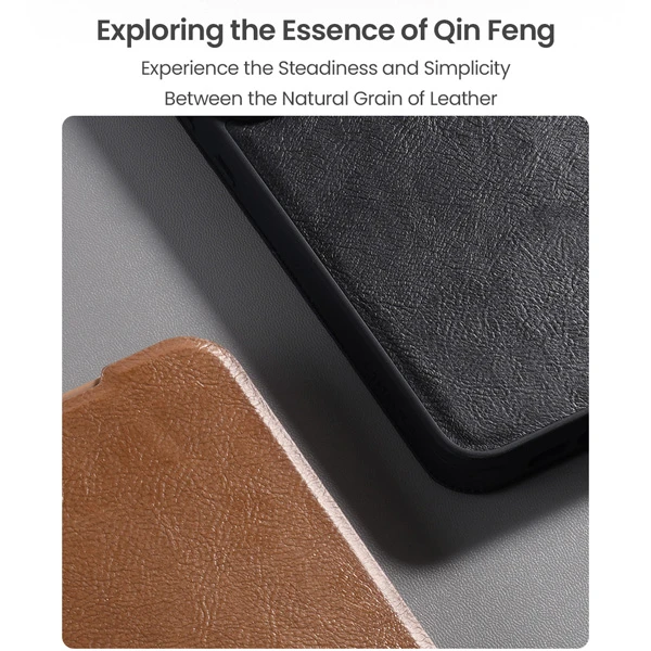 خرید کیف چرمی محافظ دوربین دار Samsung Galaxy S25 Edge مارک نیلکین مدل Qin Pro