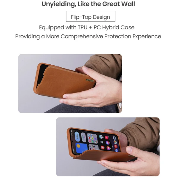 خرید کیف چرمی محافظ دوربین دار Samsung Galaxy S25 Edge مارک نیلکین مدل Qin Pro