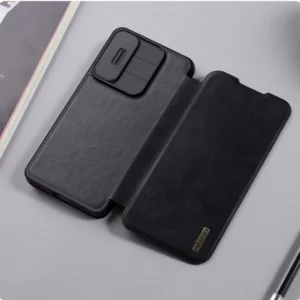 خرید کیف چرمی محافظ دوربین دار Samsung Galaxy S25 Edge مارک نیلکین مدل Qin Pro