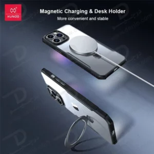 خرید گارد شفاف رینگ استند مگ سیف iPhone 16 Pro Max مارک XUNDD سری Beatle Holder