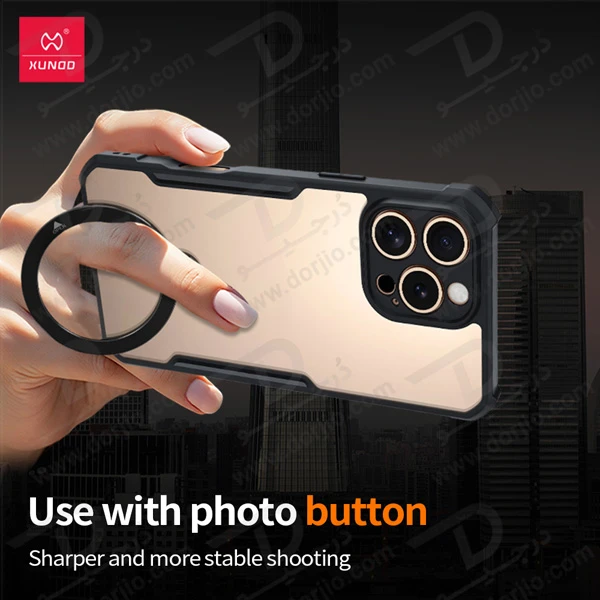 خرید گارد شفاف رینگ استند مگ سیف iPhone 16 Pro Max مارک XUNDD سری Beatle Holder