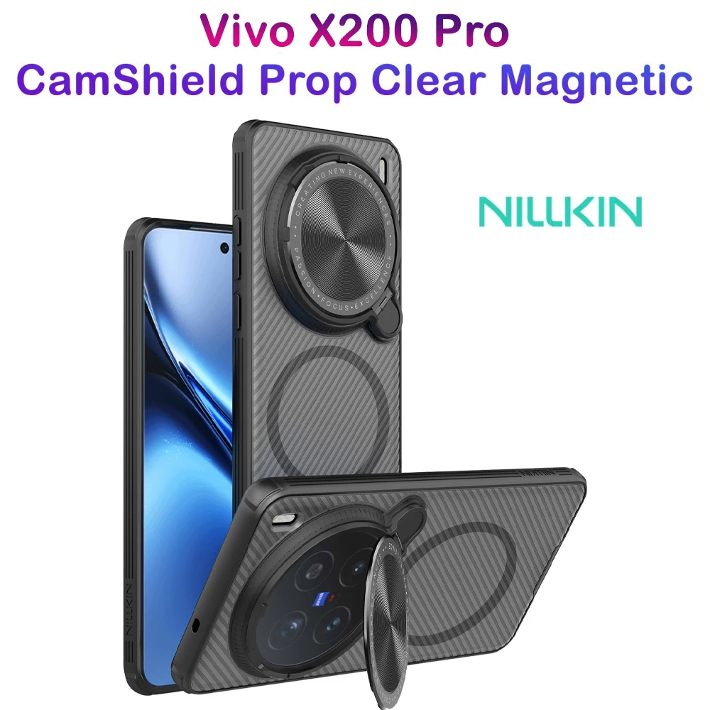 خرید گارد مگنتی نیمه شفاف کمرا استند Vivo X200 Pro مارک نیلکین مدل Camshield Prop Clear
