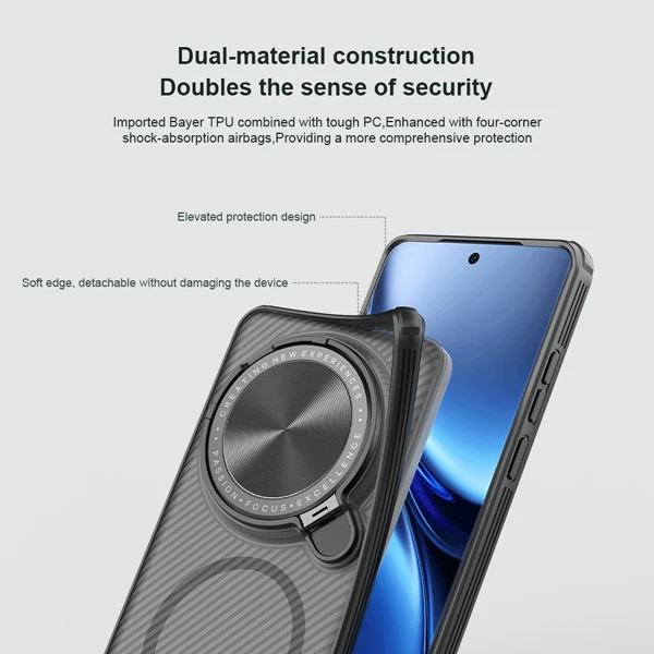 خرید گارد مگنتی نیمه شفاف کمرا استند Vivo X200 Pro مارک نیلکین مدل Camshield Prop Clear