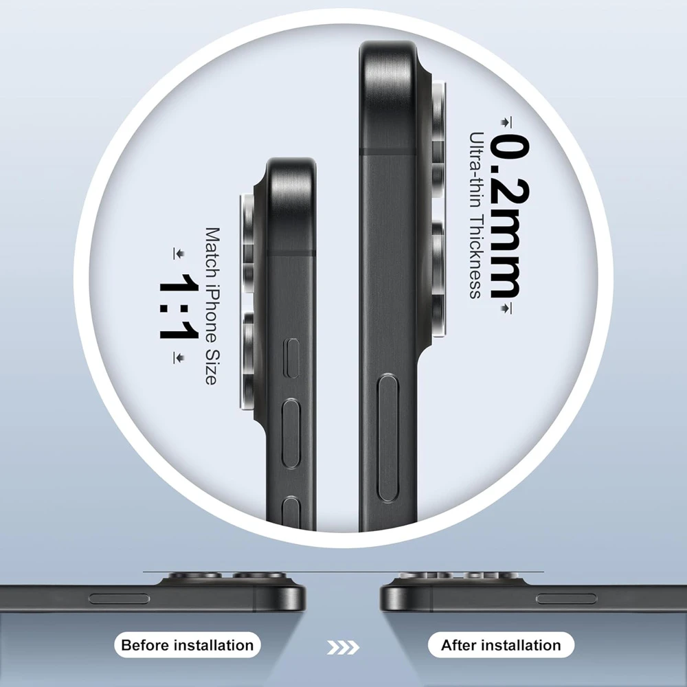 محافظ لنز iPhone 17 مدل شیشه‌ای فول کاور