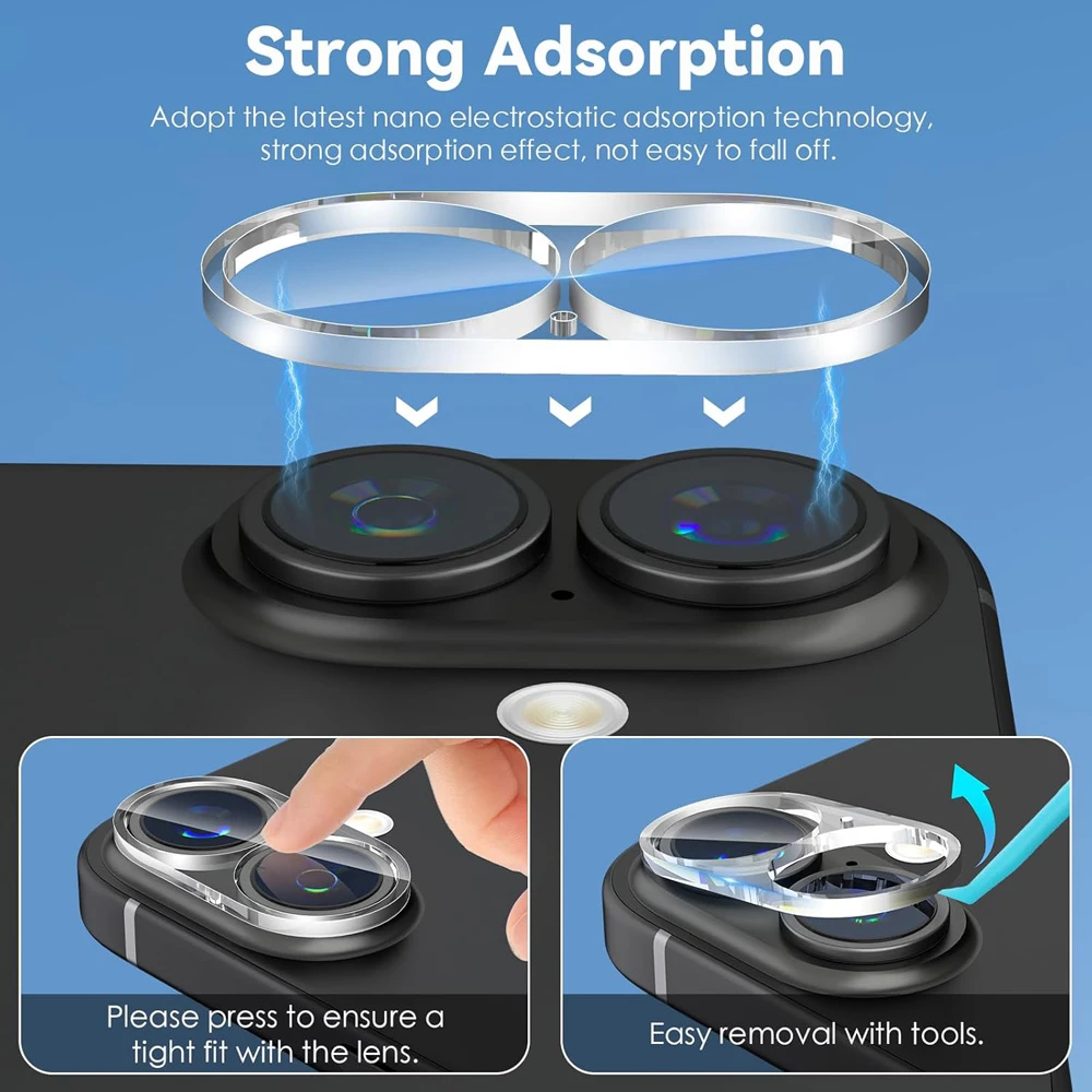 محافظ لنز iPhone 17 مدل شیشه‌ای فول کاور