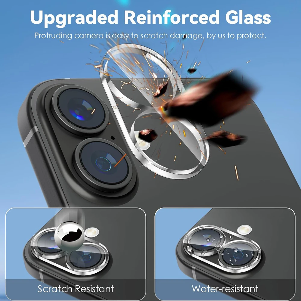 محافظ لنز iPhone 17 مدل شیشه‌ای فول کاور