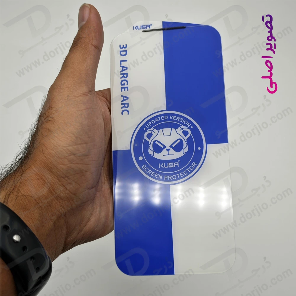 گلس تمام شفاف iPhone 17 مارک KUSA مدل 3D Large ARC