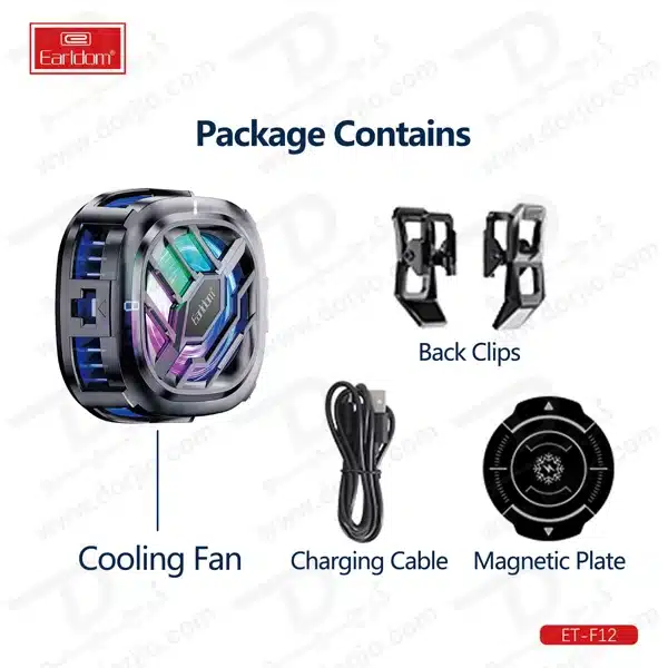 خرید فن خنک کننده رادیاتوری گوشی برند Earldom مدل ET-F12