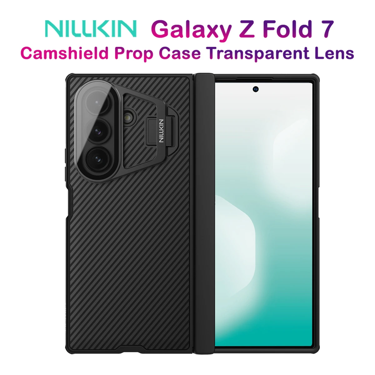 گارد کمرا استند شفاف Samsung Galaxy Z Fold 7 مارک نیلکین مدل Camshield Prop