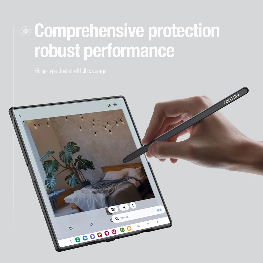 خرید قاب ضد ضربه قلم دار Samsung Galaxy Z Fold 7 مارک نیلکین مدل Super Frosted Shield Fold