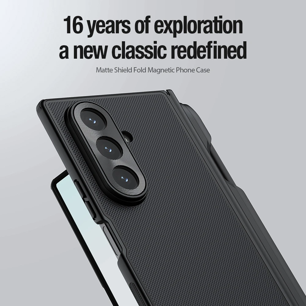 خرید قاب ضد ضربه مگنتی قلم دار Samsung Galaxy Z Fold 7 مارک نیلکین مدل Super Frosted Shield Fold