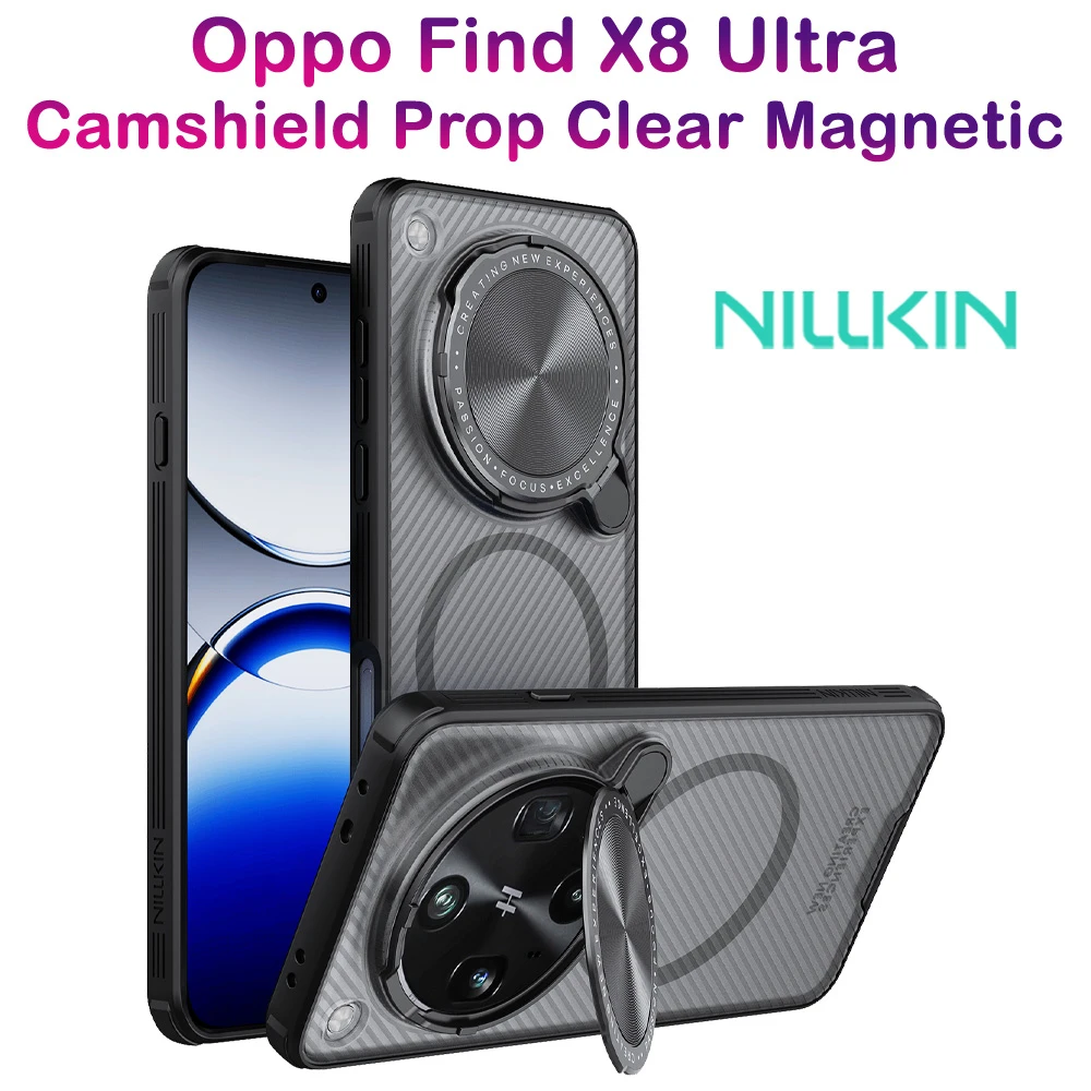 خرید گارد مگنتی نیمه شفاف کمرا استند Oppo Find X8 Ultra مارک نیلکین مدل Camshield Prop Clear