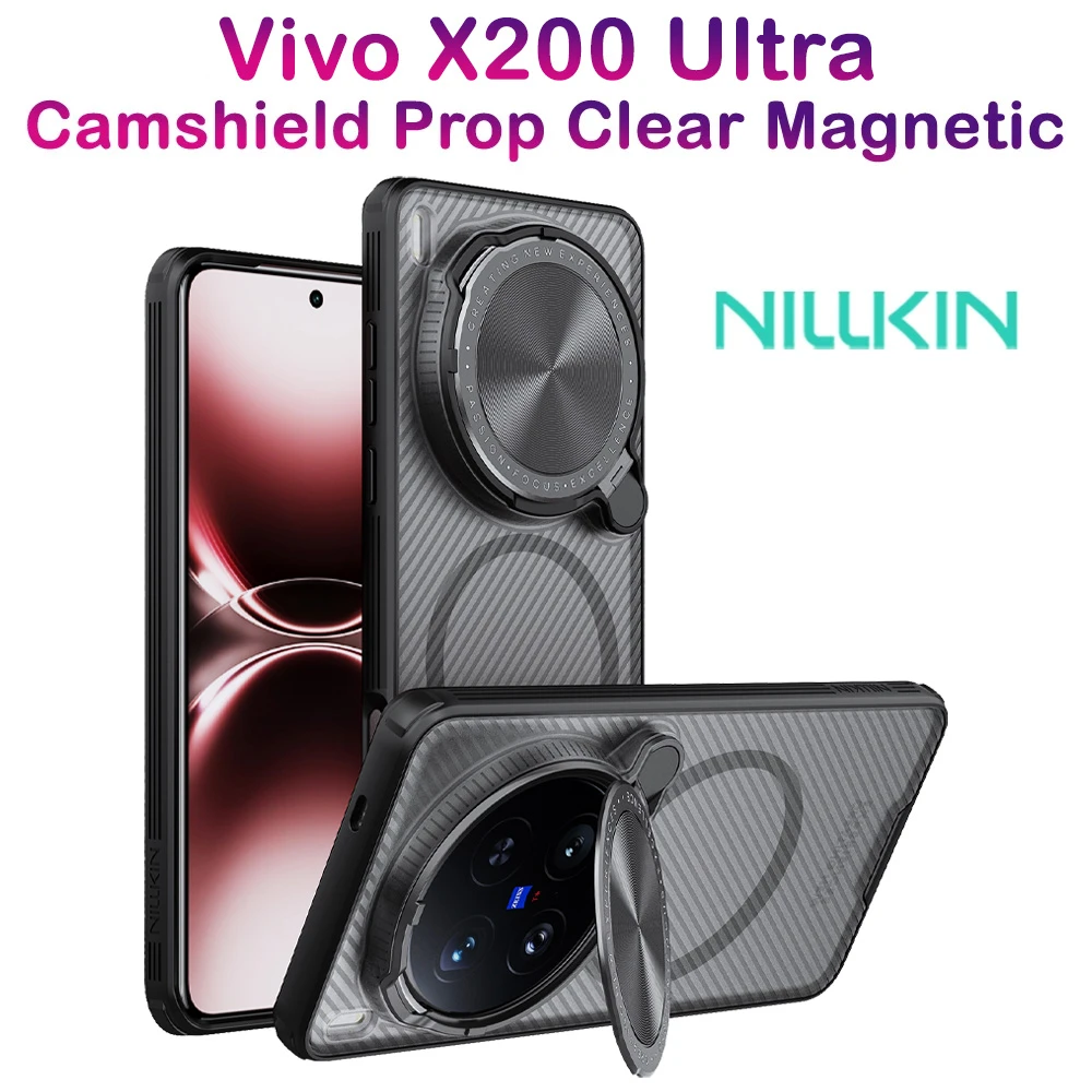 گارد مگنتی نیمه شفاف کمرا استند Vivo X200 Ultra مارک نیلکین مدل Camshield Prop Clear