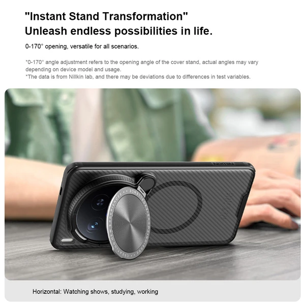 خرید گارد مگنتی نیمه شفاف کمرا استند Vivo X200 Ultra مارک نیلکین مدل Camshield Prop Clear