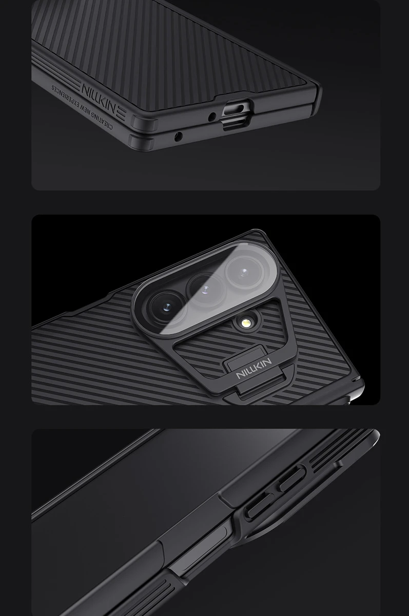 خرید گارد مگنتی کمرا استند شیشه‌ای قلم دار Samsung Galaxy Z Fold 7 مارک نیلکین مدل Camshield Prop