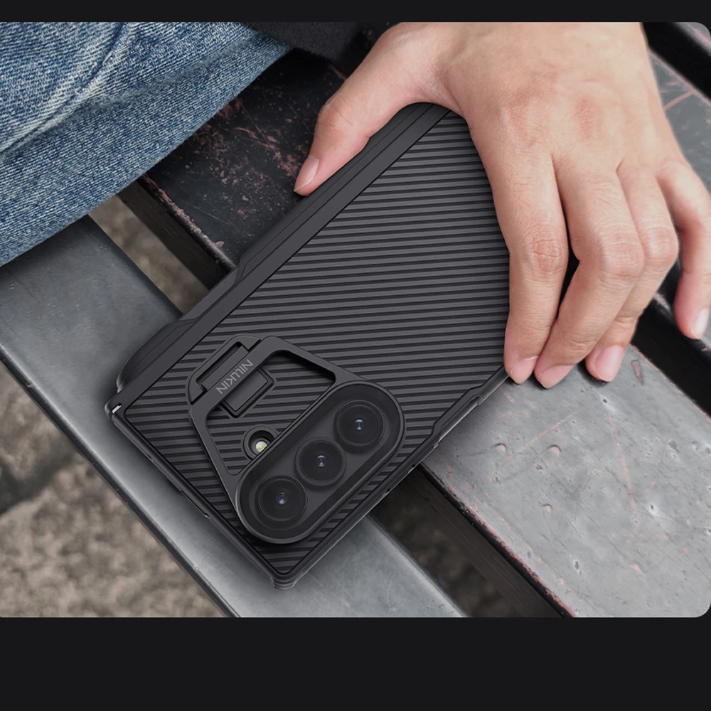 خرید گارد مگنتی کمرا استند شیشه‌ای قلم دار Samsung Galaxy Z Fold 7 مارک نیلکین مدل Camshield Prop