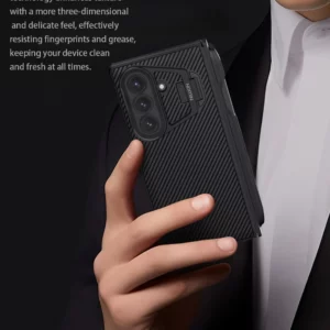 خرید گارد مگنتی کمرا استند شیشه‌ای قلم دار Samsung Galaxy Z Fold 7 مارک نیلکین مدل Camshield Prop