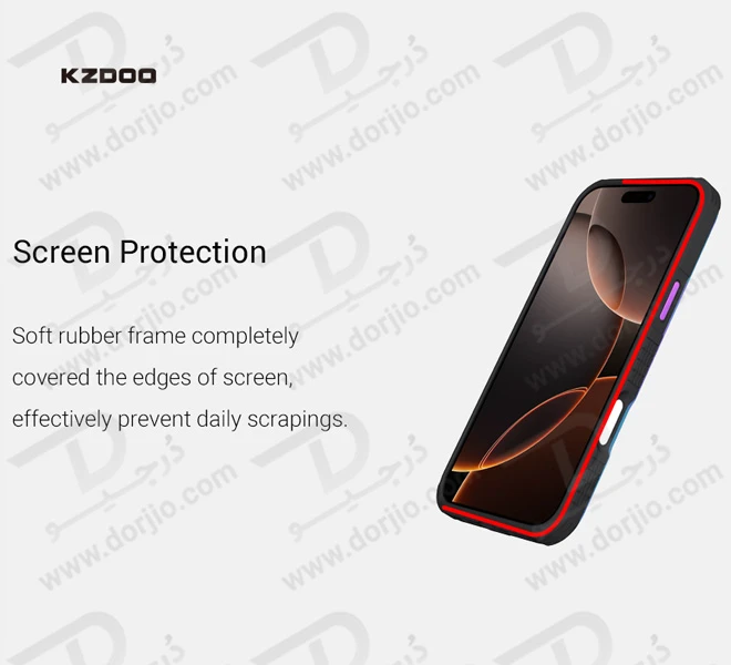 خرید قاب شفاف فریم فلزی iPhone 16 Pro Max مدل Ares Sport مارک KZDOO