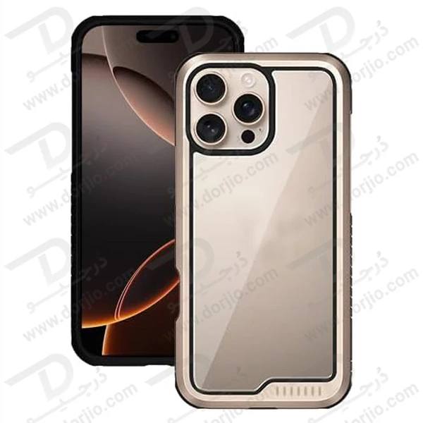 خرید قاب شفاف فریم فلزی iPhone 16 Pro مدل Ares Sport مارک KZDOO