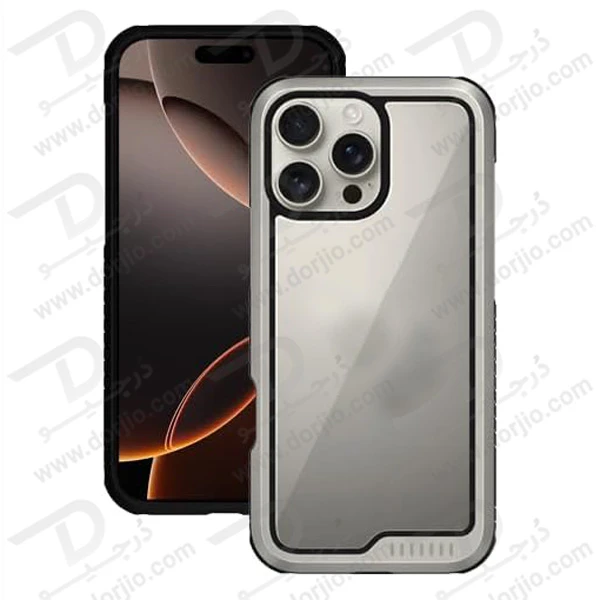 خرید قاب شفاف فریم فلزی iPhone 16 Pro مدل Ares Sport مارک KZDOO