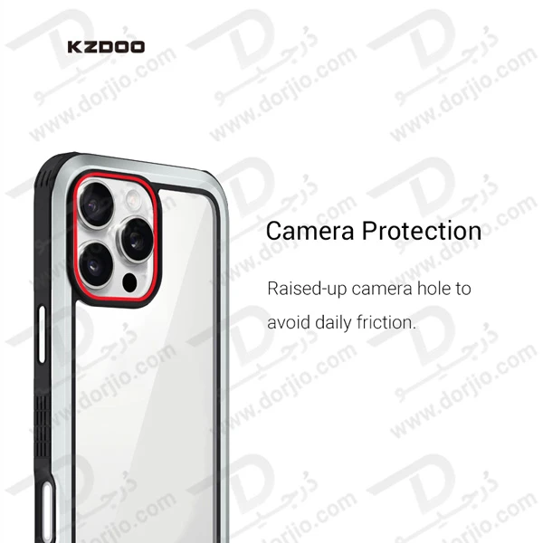 خرید قاب شفاف فریم فلزی iPhone 16 Pro مدل Ares Sport مارک KZDOO