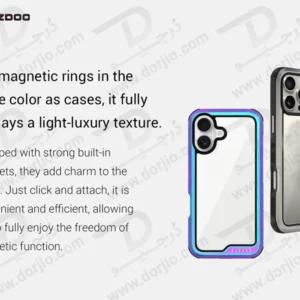 خرید قاب شفاف فریم فلزی iPhone 16 Pro مدل Ares Sport مارک KZDOO