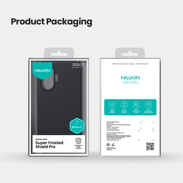 خرید قاب ضد ضربه Xiaomi Poco F7 مارک نیلکین مدل Super Frosted Shield Pro