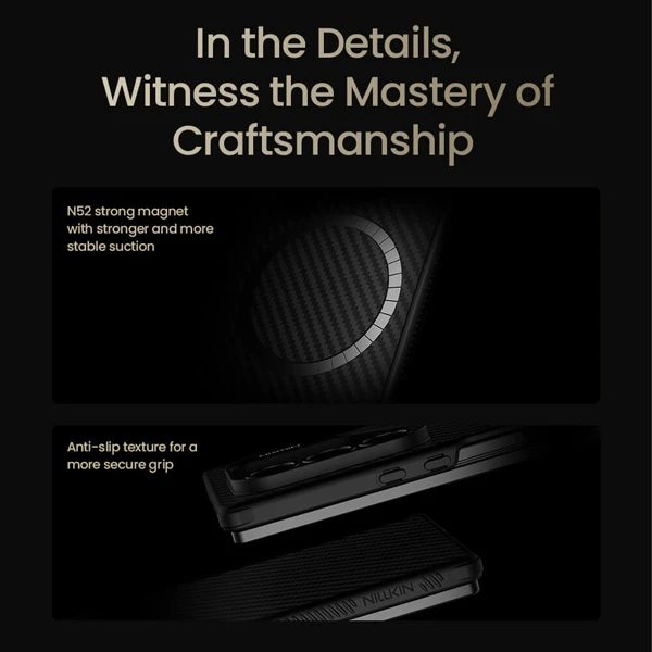 خرید قاب مگنتی فیبری Samsung Galaxy Z Fold 7 مارک نیلکین مدل Synthetic Fiber Pro