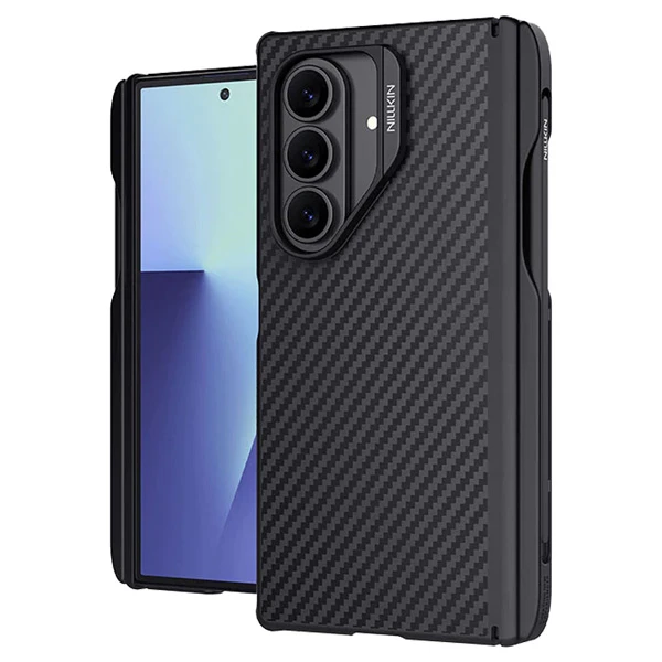 خرید قاب مگنتی فیبری با اسلات قلم Samsung Galaxy Z Fold 7 مارک نیلکین مدل Synthetic Fiber Pro