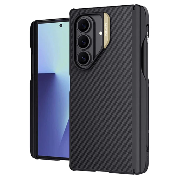 خرید قاب مگنتی فیبری با اسلات قلم Samsung Galaxy Z Fold 7 مارک نیلکین مدل Synthetic Fiber Pro