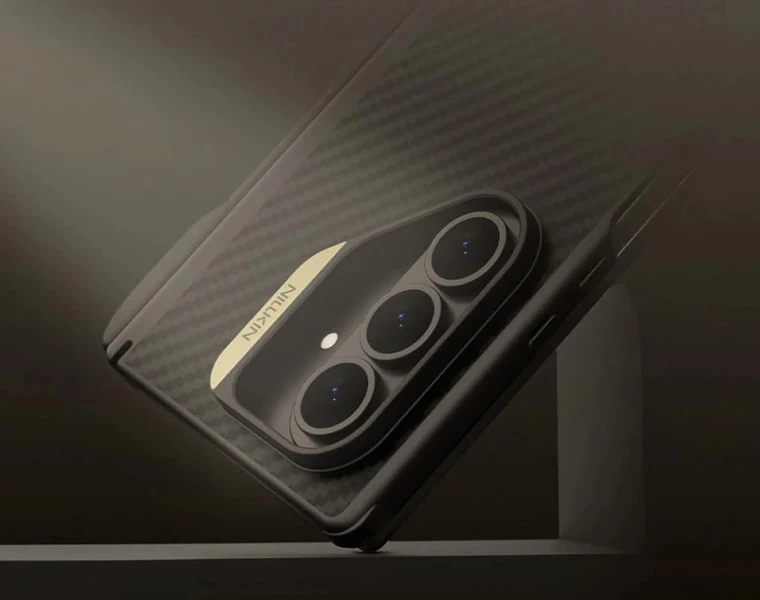 خرید قاب مگنتی فیبری با اسلات قلم Samsung Galaxy Z Fold 7 مارک نیلکین مدل Synthetic Fiber Pro