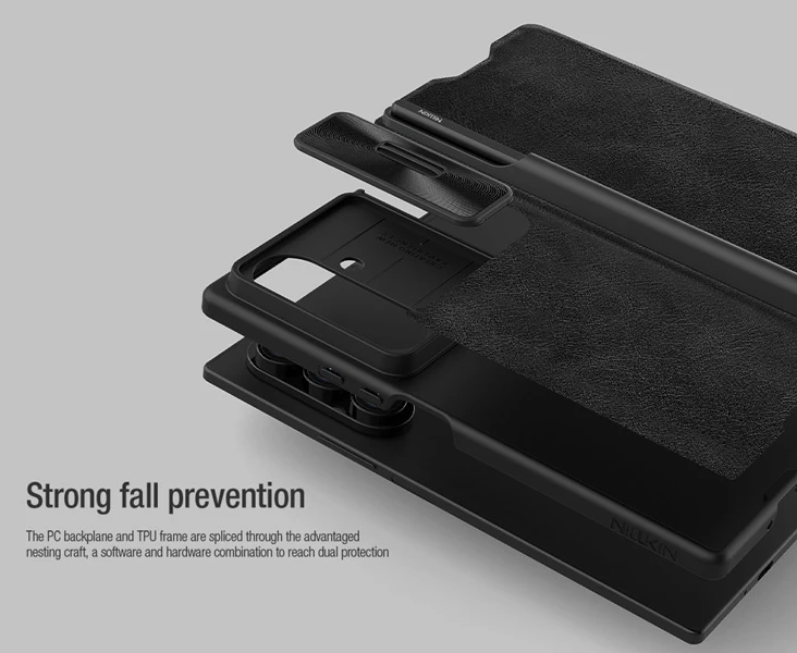 خرید کیف چرمی محافظ دوربین دار و اسلات قلم Samsung Galaxy Z Fold 7 مارک نیلکین مدل Qin Pro خرید کیف چرمی محافظ دوربین دار و اسلات قلم Samsung Galaxy Z Fold 7 مارک نیلکین مدل Qin Pro