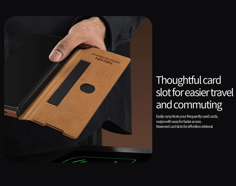 خرید کیف چرمی محافظ دوربین دار و اسلات قلم Samsung Galaxy Z Fold 7 مارک نیلکین مدل Qin Pro خرید کیف چرمی محافظ دوربین دار و اسلات قلم Samsung Galaxy Z Fold 7 مارک نیلکین مدل Qin Pro