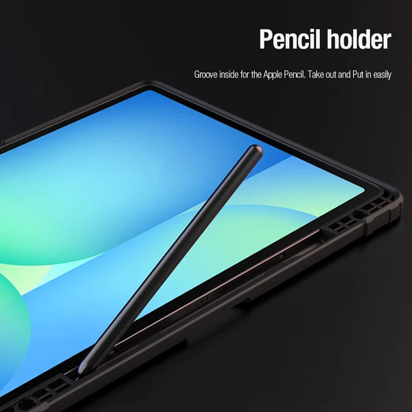 خرید کیف چرمی پشت شفاف ایربگ دار استند تاشو چند زاویه Samsung Galaxy Tab S10 FE Plus مارک نیلکین مدل Bumper Pro خرید کیف چرمی پشت شفاف ایربگ دار استند تاشو چند زاویه Samsung Galaxy Tab S10 FE Plus مارک نیلکین مدل Bumper Pro