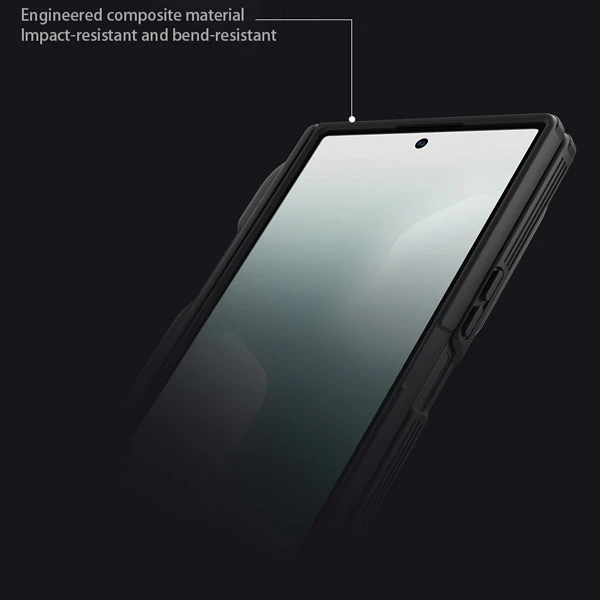 خرید گارد مگنتی نیمه شفاف کمرا استند شیشه ای Samsung Galaxy Z Fold 7 مارک نیلکین مدل Camshield Prop Clear با درگاه قلم