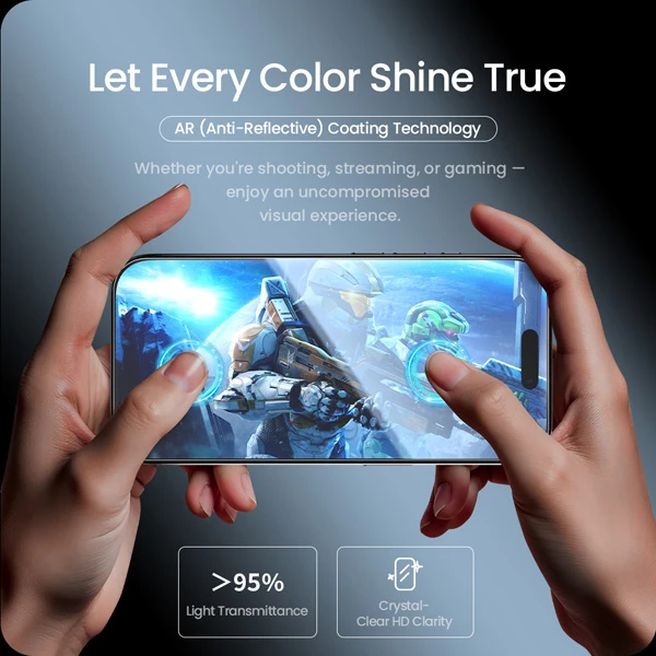 خرید گلس ضد بازتاب نور با ابزار نصب iPhone 16 Pro مارک نیلکین مدل H+Pro AR