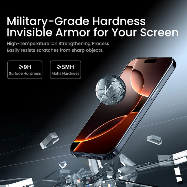 خرید گلس ضد بازتاب نور با ابزار نصب iPhone 16 Pro مارک نیلکین مدل H+Pro AR