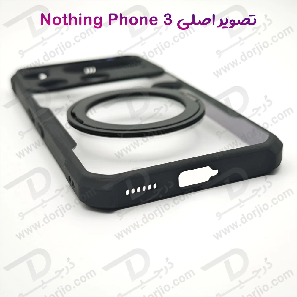 گارد شفاف رینگ استند 360 درجه مگ سیف Nothing Phone 3 مارک XUNDD سری Beatle Rotatable