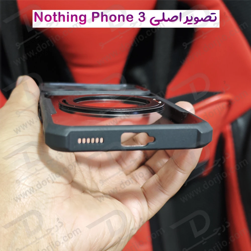 گارد شفاف رینگ استند 360 درجه مگ سیف Nothing Phone 3 مارک XUNDD سری Beatle Rotatable