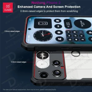 گارد شفاف رینگ استند 360 درجه مگ سیف Nothing Phone 3 مارک XUNDD سری Beatle Rotatable