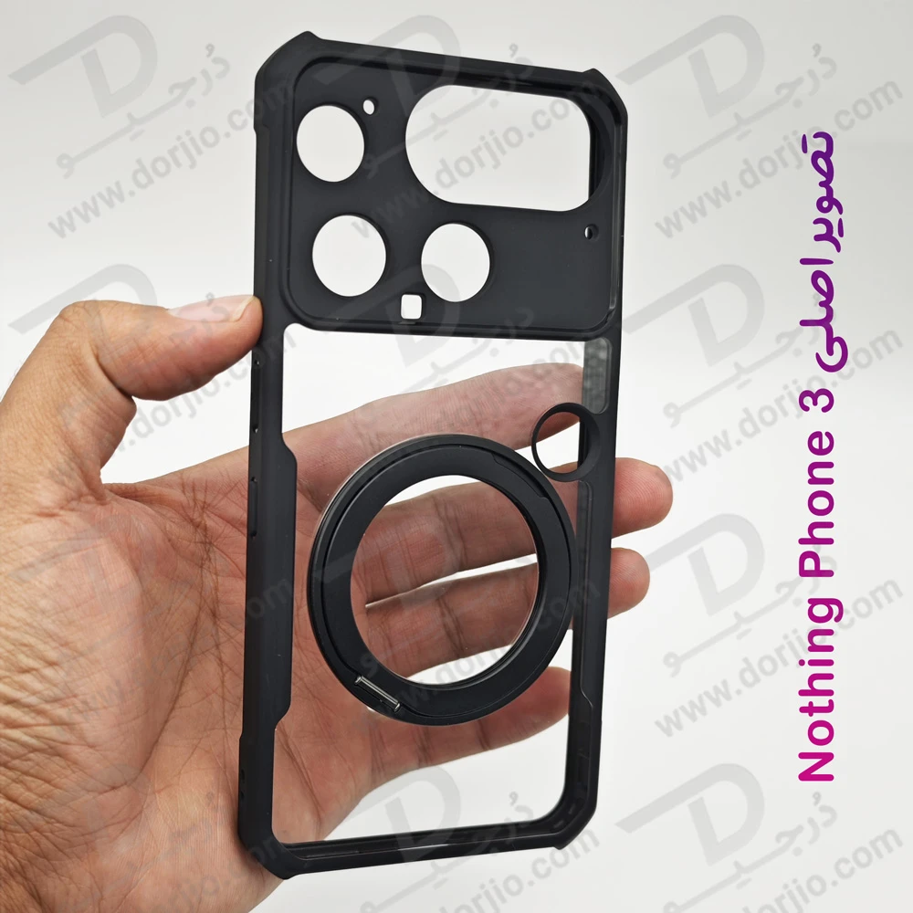 گارد شفاف رینگ استند 360 درجه مگ سیف Nothing Phone 3 مارک XUNDD سری Beatle Rotatable