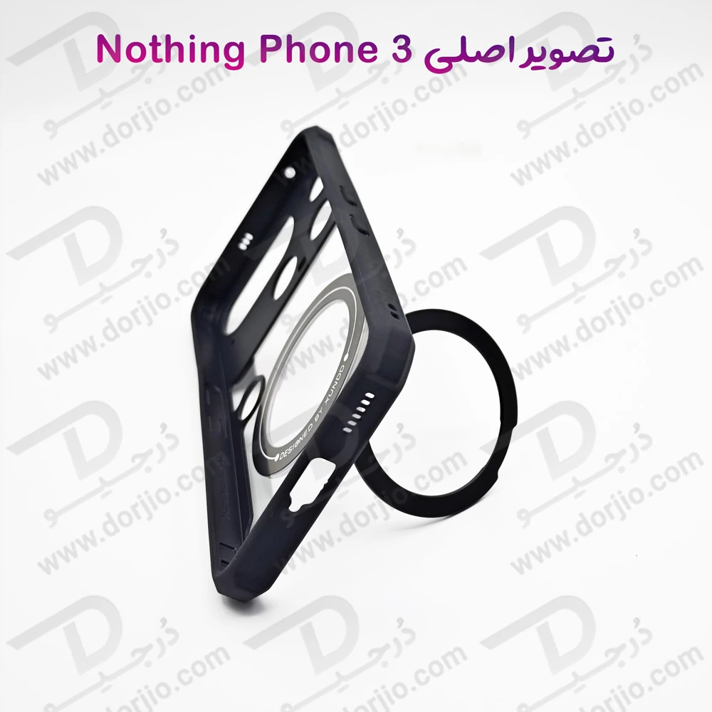 گارد شفاف رینگ استند 360 درجه مگ سیف Nothing Phone 3 مارک XUNDD سری Beatle Rotatable