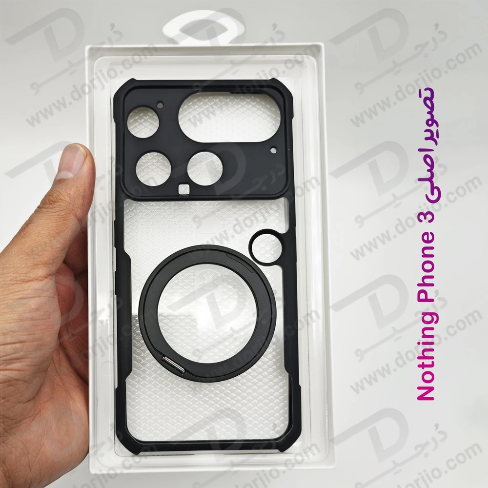 گارد شفاف رینگ استند 360 درجه مگ سیف Nothing Phone 3 مارک XUNDD سری Beatle Rotatable