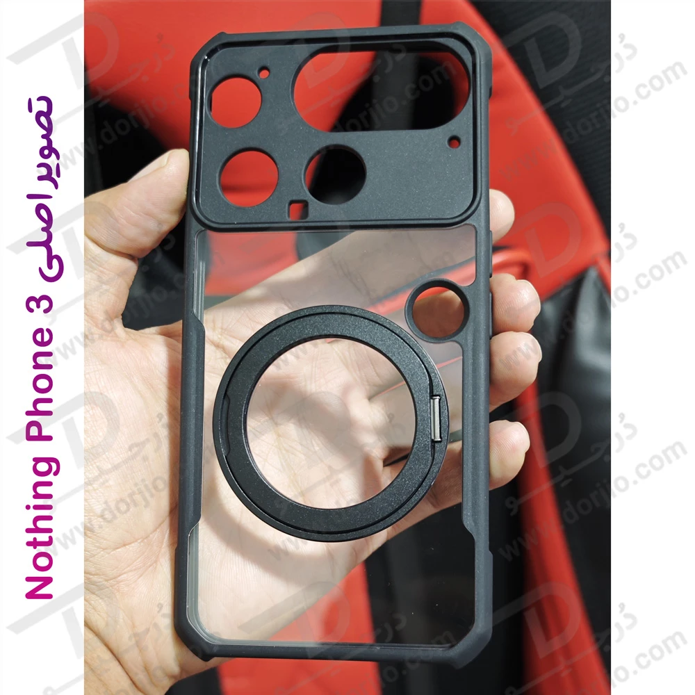 گارد شفاف رینگ استند 360 درجه مگ سیف Nothing Phone 3 مارک XUNDD سری Beatle Rotatable