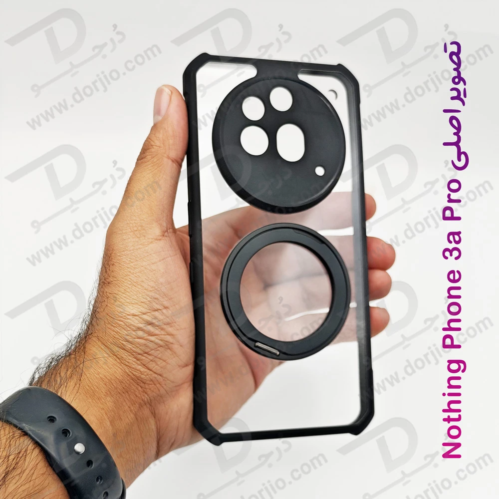گارد شفاف رینگ استند 360 درجه مگ سیف Nothing Phone 3a Pro مارک XUNDD سری Beatle Rotatable
