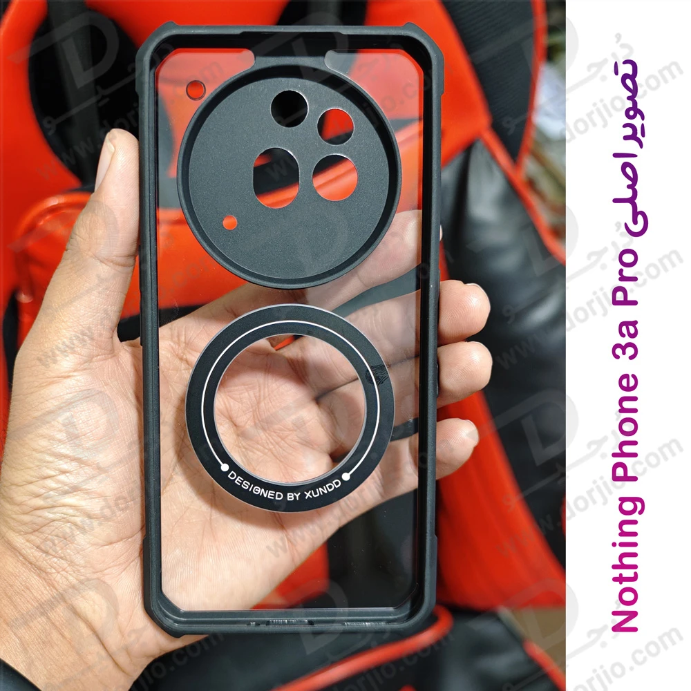 گارد شفاف رینگ استند 360 درجه مگ سیف Nothing Phone 3a Pro مارک XUNDD سری Beatle Rotatable