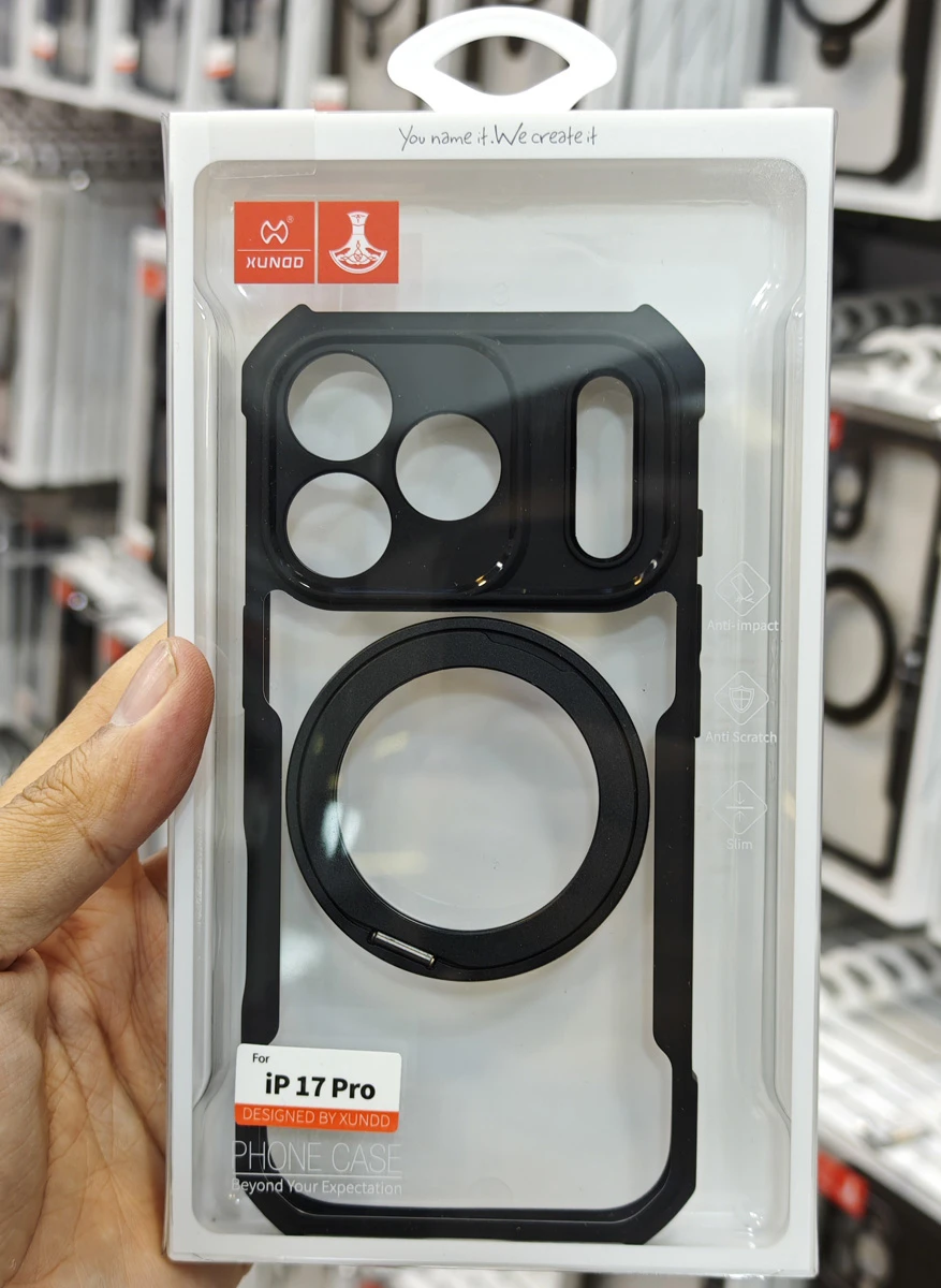 گارد شفاف رینگ استند 360 درجه مگ سیف iPhone 17 Pro مارک XUNDD سری Beatle Rotatable گارد شفاف رینگ استند 360 درجه مگ سیف iPhone 17 Pro مارک XUNDD سری Beatle Rotatable