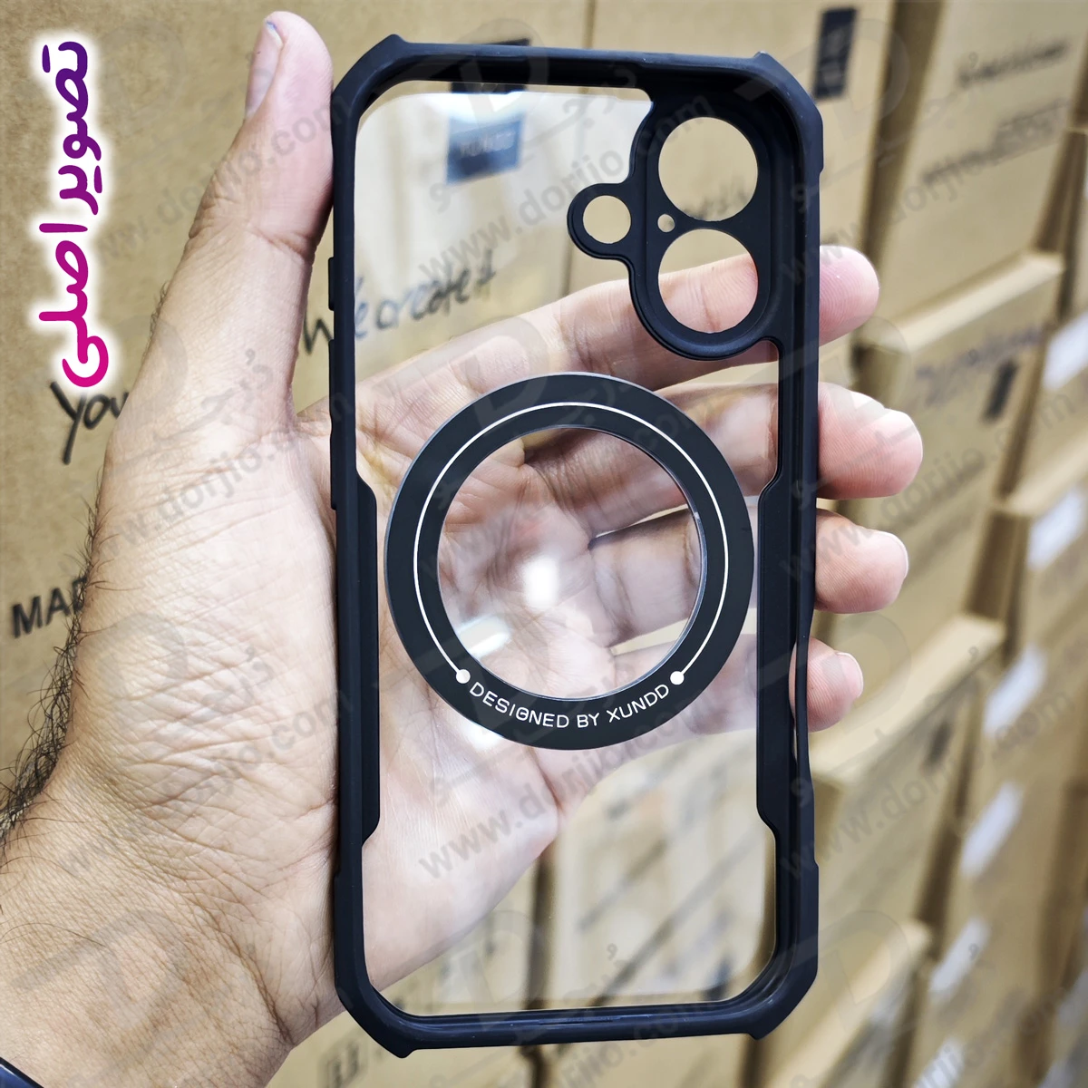 گارد شفاف رینگ استند 360 درجه مگ سیف iPhone 17 مارک XUNDD سری Beatle Rotatable گارد شفاف رینگ استند 360 درجه مگ سیف iPhone 17 مارک XUNDD سری Beatle Rotatable