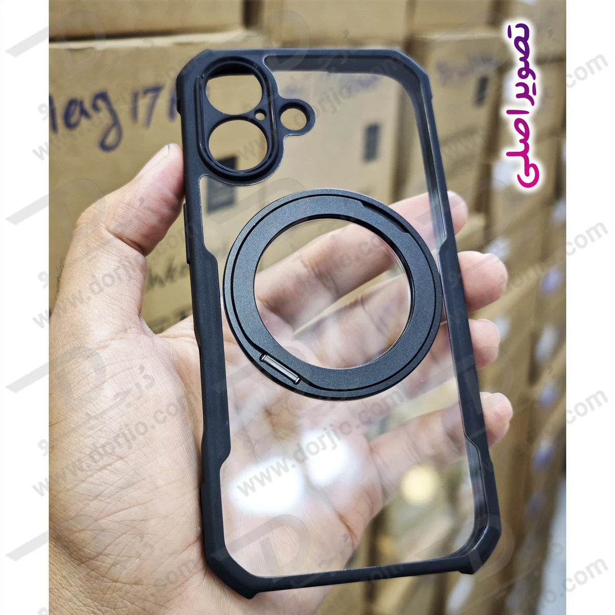گارد شفاف رینگ استند 360 درجه مگ سیف iPhone 17 مارک XUNDD سری Beatle Rotatable گارد شفاف رینگ استند 360 درجه مگ سیف iPhone 17 مارک XUNDD سری Beatle Rotatable