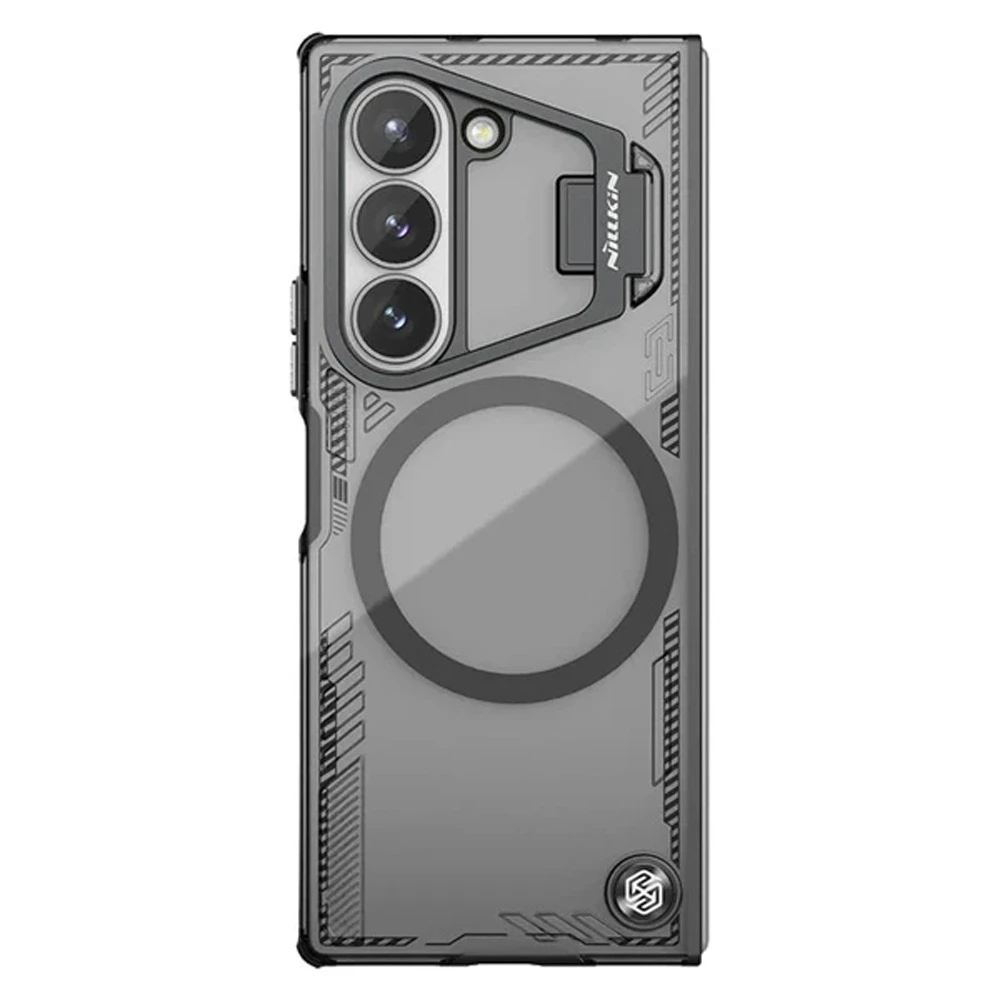خرید قاب کریستالی مگ سیف کمرا استند Samsung Galaxy Z Fold 7 مارک نیلکین مدل Iceblade Fold Magnetic